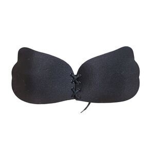 Self Adhesive Bra B Cup Backless Winged Goddess Black